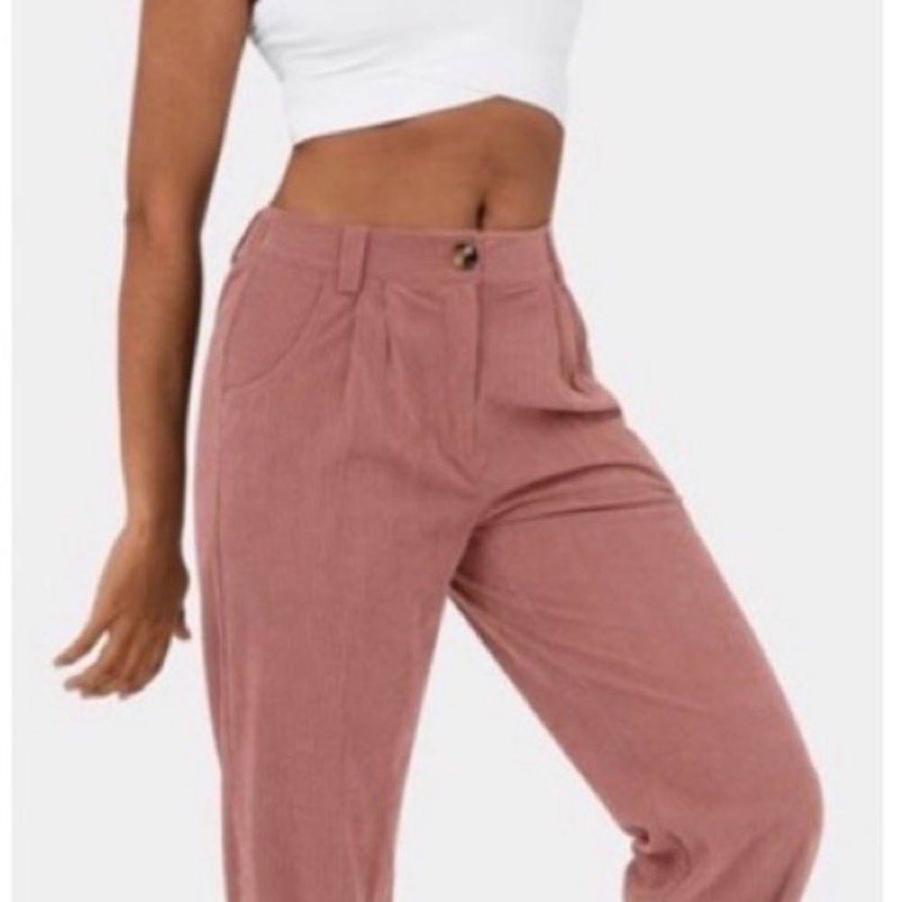 HALARA Mid Rise Zipper Pocket Corduroy Casual Pants Desert Sand
